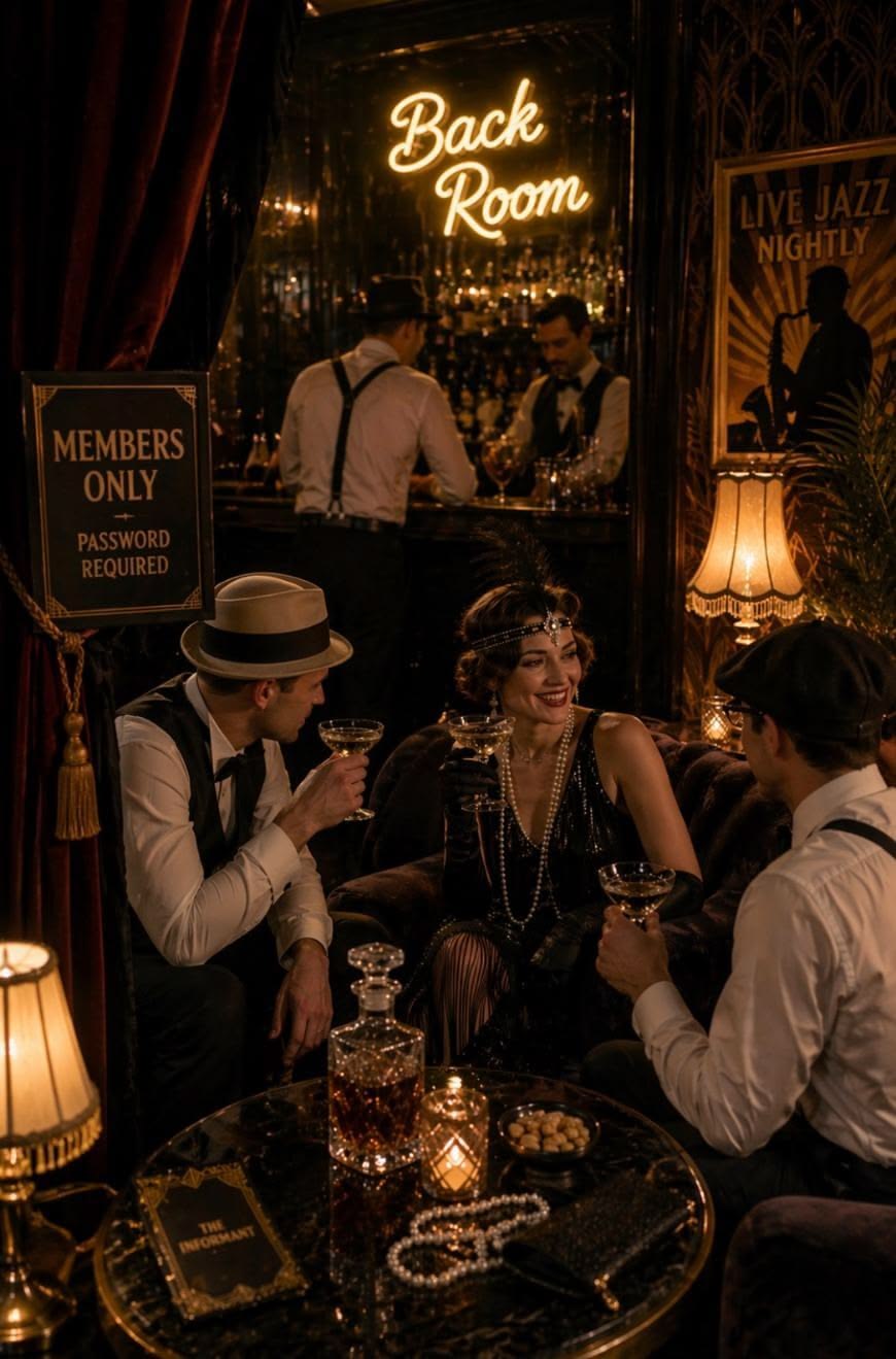 Atmosferă de speakeasy din anii '20